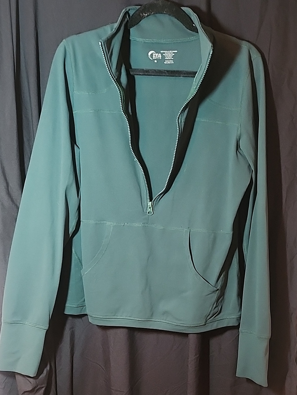 Zyia Active Half Zip Pullover with Pocket Green XL